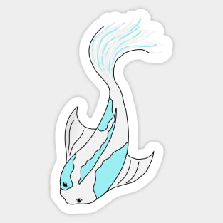 blue and white koi fish Sticker